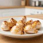 Delizioso aglio arrosto preparato nella friggitrice ad aria per un sapore intenso e aromatico.
