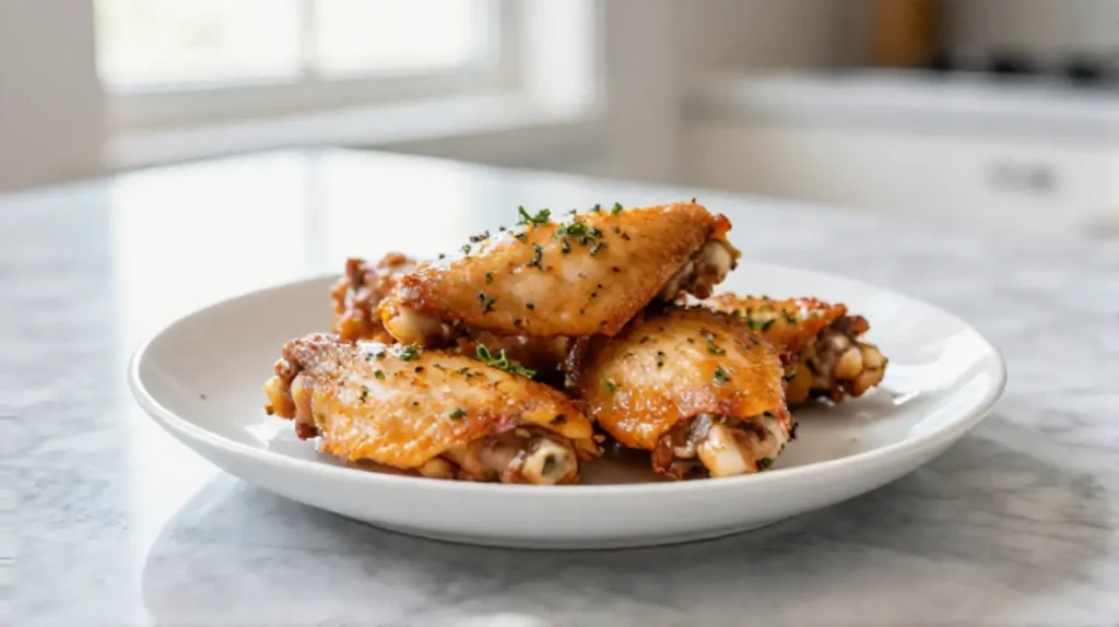 Deliziose ali di pollo preparate in friggitrice ad aria.