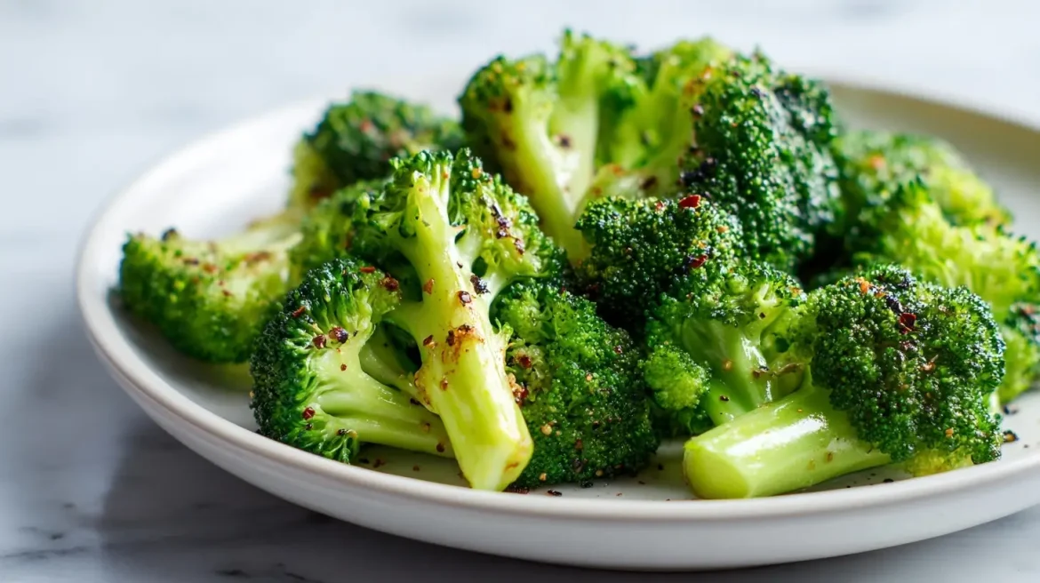 Broccoli in friggitrice ad aria croccanti e gustosi.