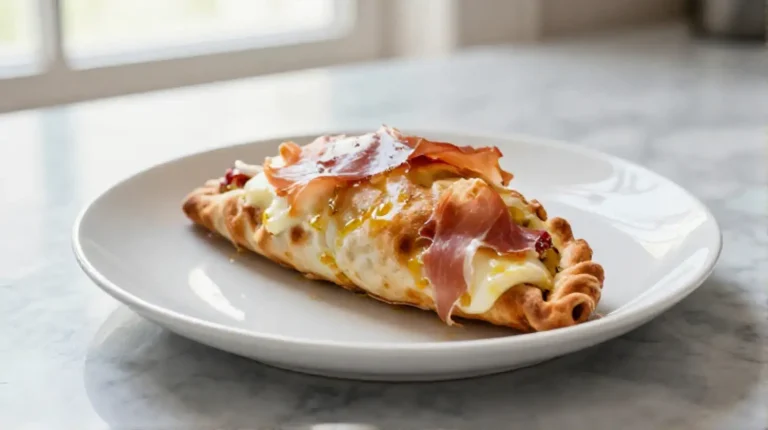 Calzone croccante e delizioso preparato in friggitrice ad aria.