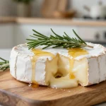 Delizioso camembert al forno perfettamente croccante cotto in friggitrice ad aria.