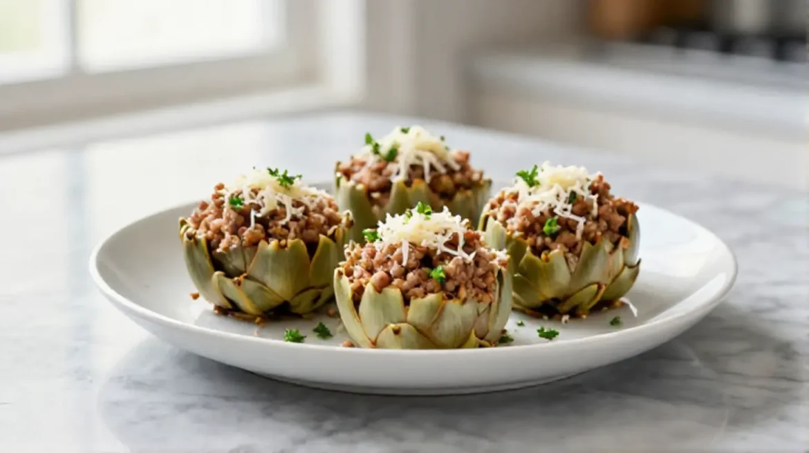 Carciofi ripieni in friggitrice ad aria, un piatto delizioso e sano.