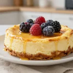 Deliziosa cheesecake cotta nella friggitrice ad aria per un dessert perfetto.