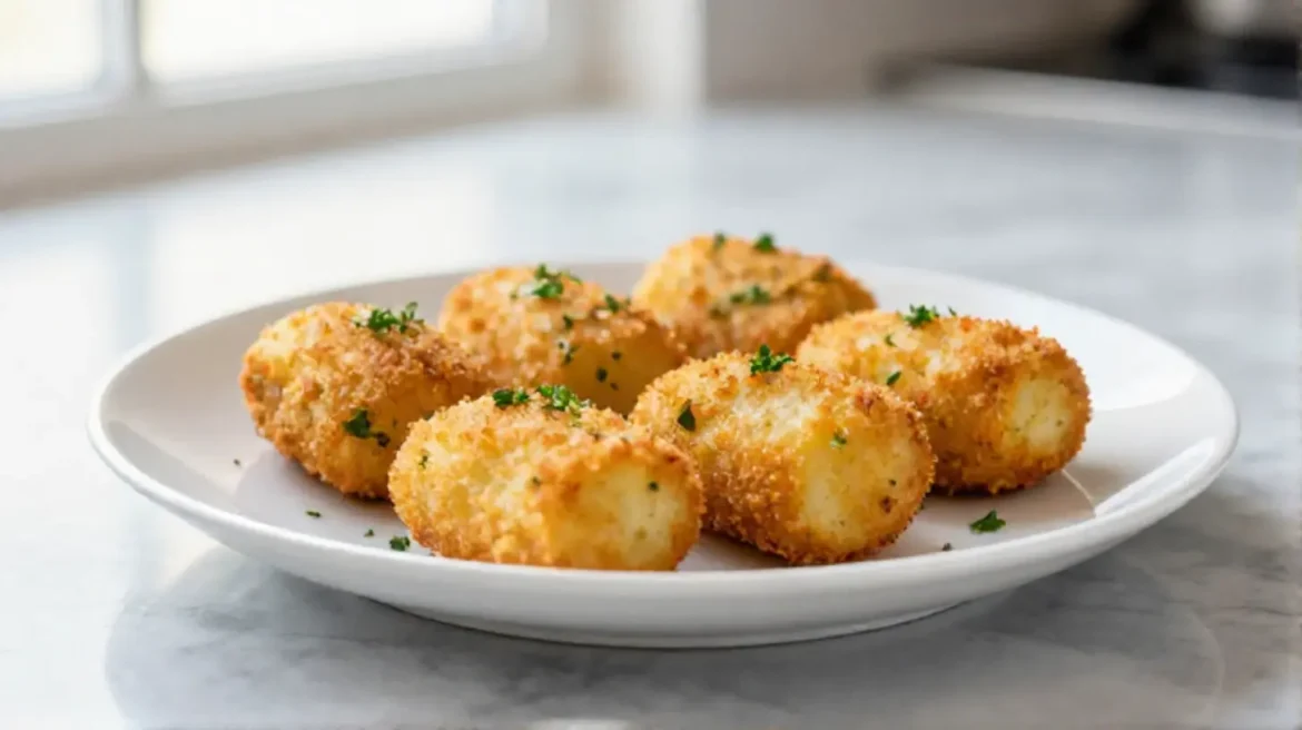 Crocchè di patate in friggitrice ad aria Crocchè di patate preparati in friggitrice ad aria per una ricetta leggera e gustosa.
