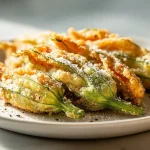 Deliziosi fiori di zucca cucinati in friggitrice ad aria