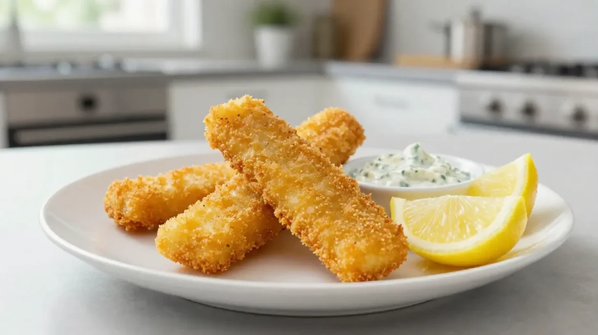 Fish fingers in friggitrice ad aria Deliziosi fish fingers cucinati nella friggitrice ad aria per un gusto croccante e leggero.
