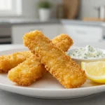 Deliziosi fish fingers cucinati nella friggitrice ad aria per un gusto croccante e leggero.