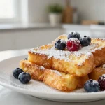 Deliziosa french toast preparata nella friggitrice ad aria, morbida e dorata.