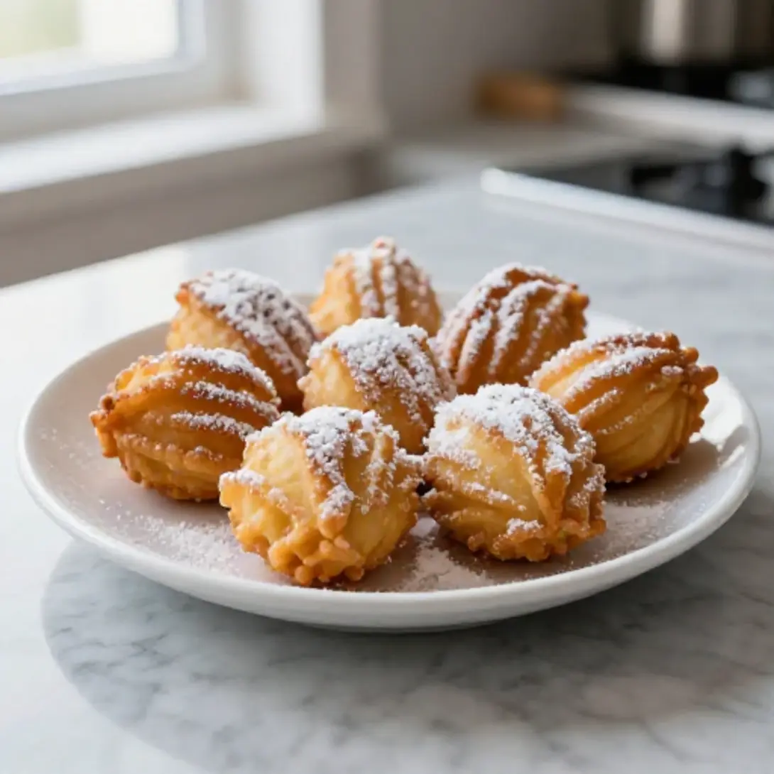 Frittelle di carnevale rustiche preparate in friggitrice ad aria.