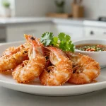 Deliziosi gamberi al cocco preparati nella friggitrice ad aria per un piatto croccante e leggero.