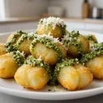 Deliziosi gnocchi al pesto preparati nella friggitrice ad aria per un pasto leggero e gustoso.