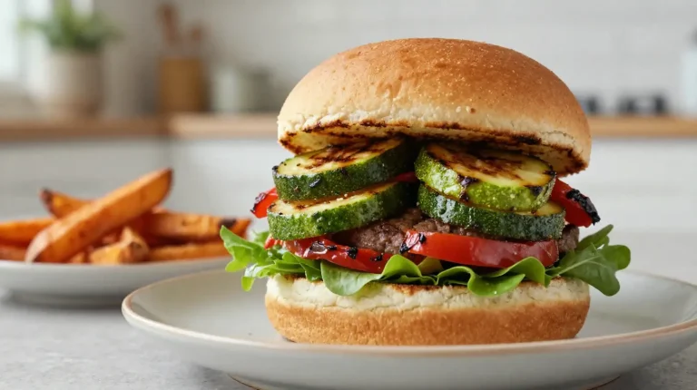 Squisito hamburger di verdure cotto in friggitrice ad aria, leggero e saporito.