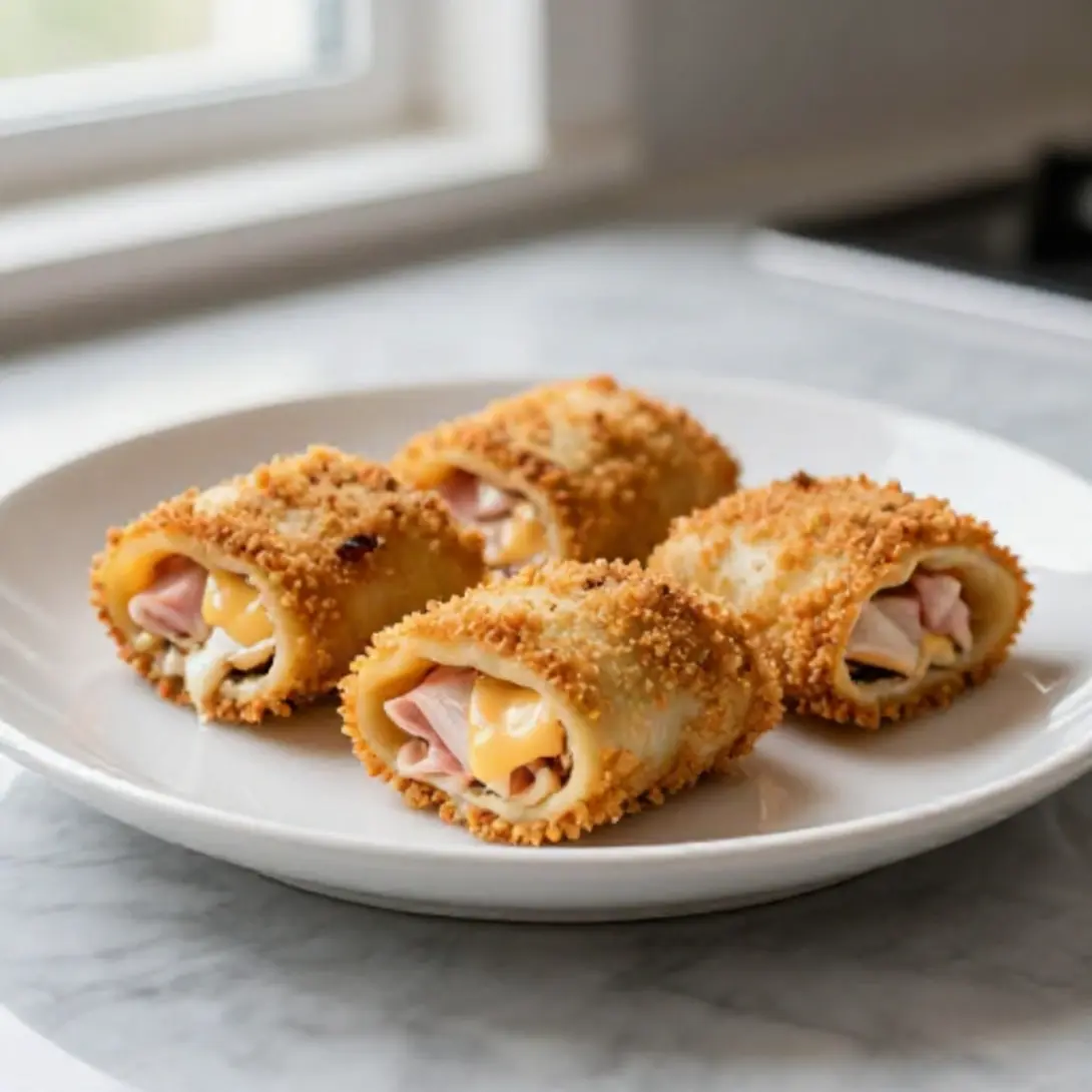 Deliziosi involtini di pollo fatti in friggitrice ad aria.