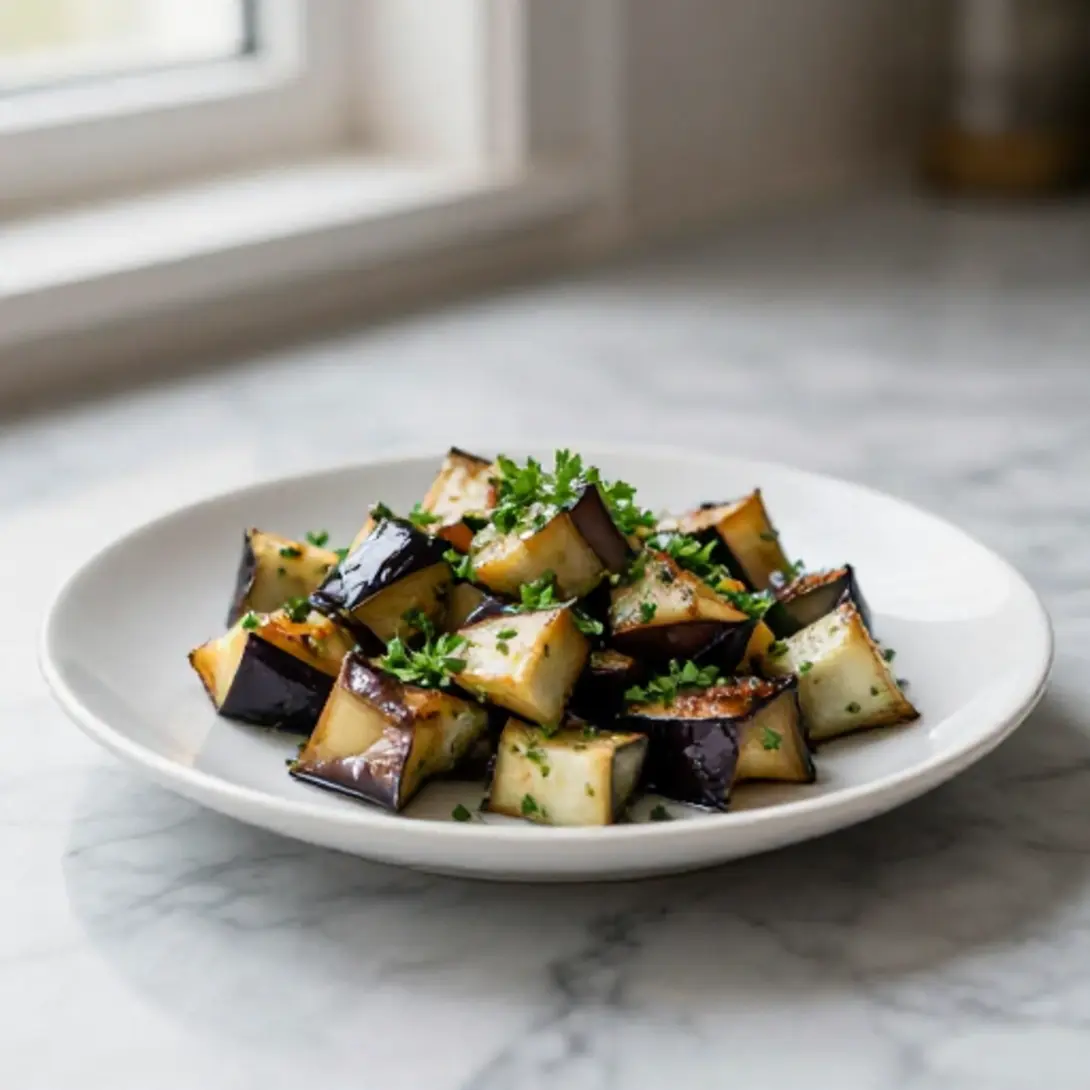 Melanzane a funghetto croccanti e gustose preparate con friggitrice ad aria.