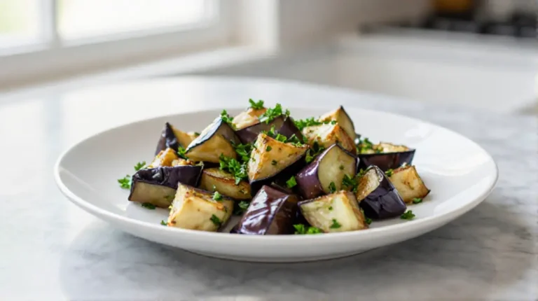 Deliziose melanzane a funghetto preparate in friggitrice ad aria.