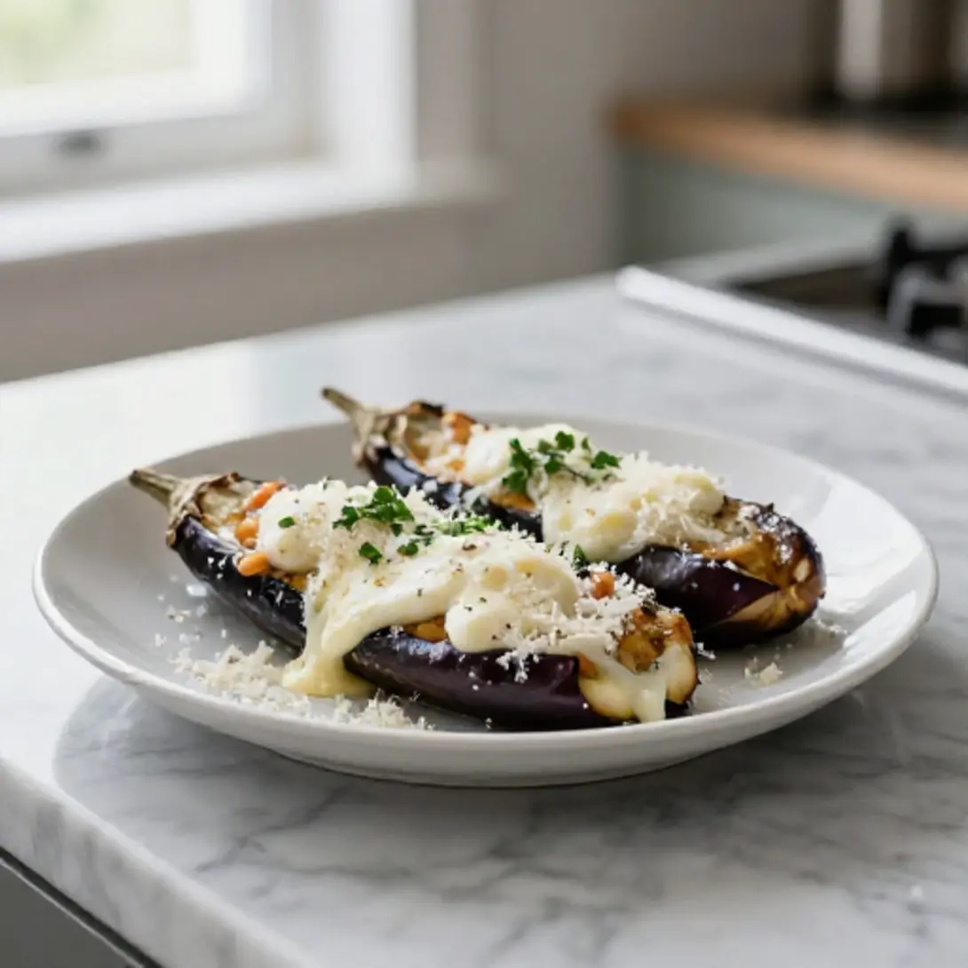 Ricetta di melanzane ripiene in friggitrice ad aria, un piatto tradizionale.