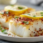 Merluzzo croccante cotto in friggitrice ad aria per un pasto delizioso.