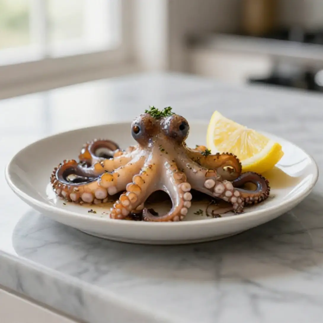 Moscardini succulenti cotti in friggitrice ad aria.