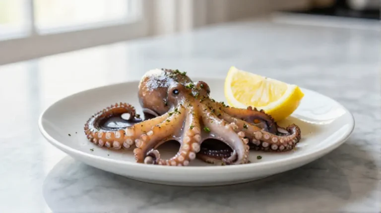 Deliziosi moscardini preparati in friggitrice ad aria.