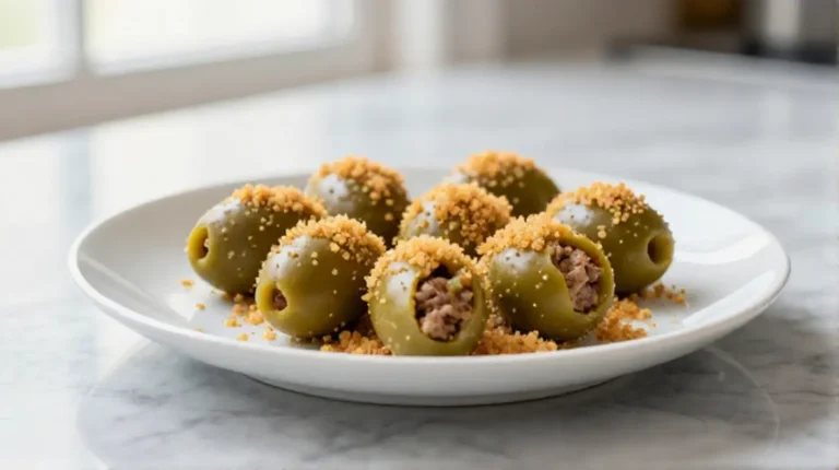 Deliziose olive all'ascolana cotte in friggitrice ad aria.