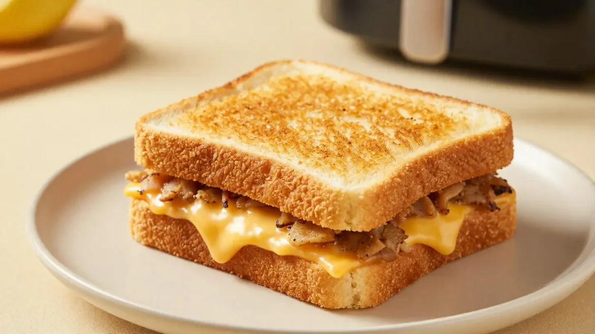 Delizioso panino ripieno cucinato nella friggitrice ad aria per una croccantezza perfetta.