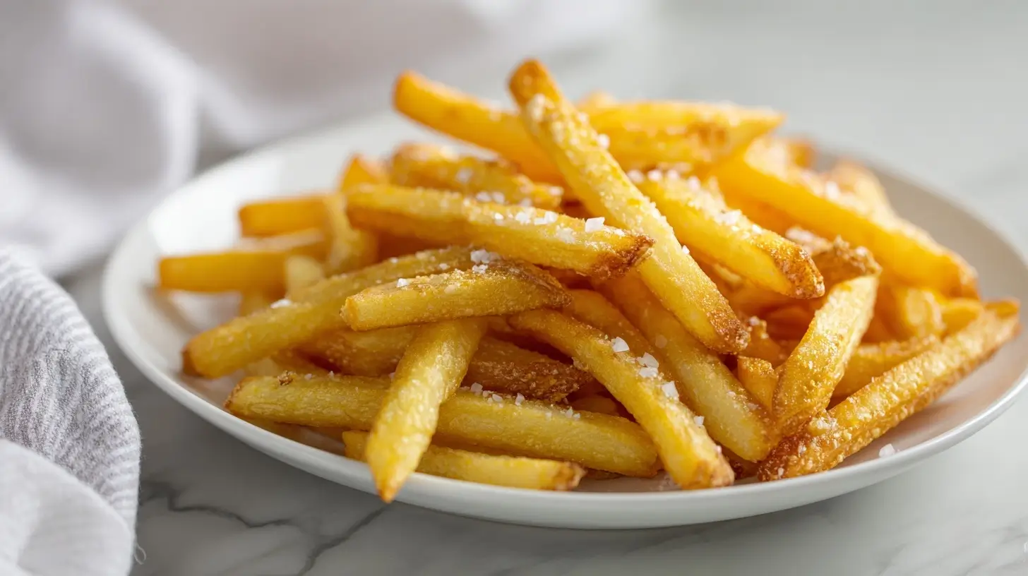 Deliziose patate fritte in friggitrice ad aria, croccanti e leggere.