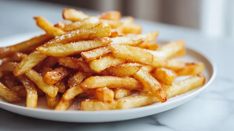 Deliziose patatine in friggitrice ad aria croccanti e leggere.