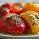 Deliziosi peperoni cucinati in friggitrice ad aria per un piatto leggero e saporito.