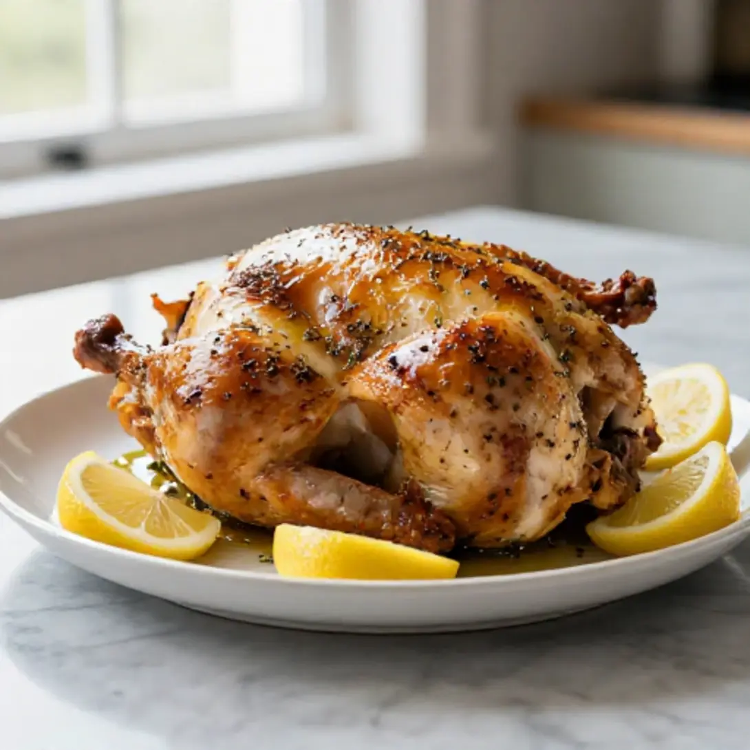 pollo intero in friggitrice ad aria pronto da servire