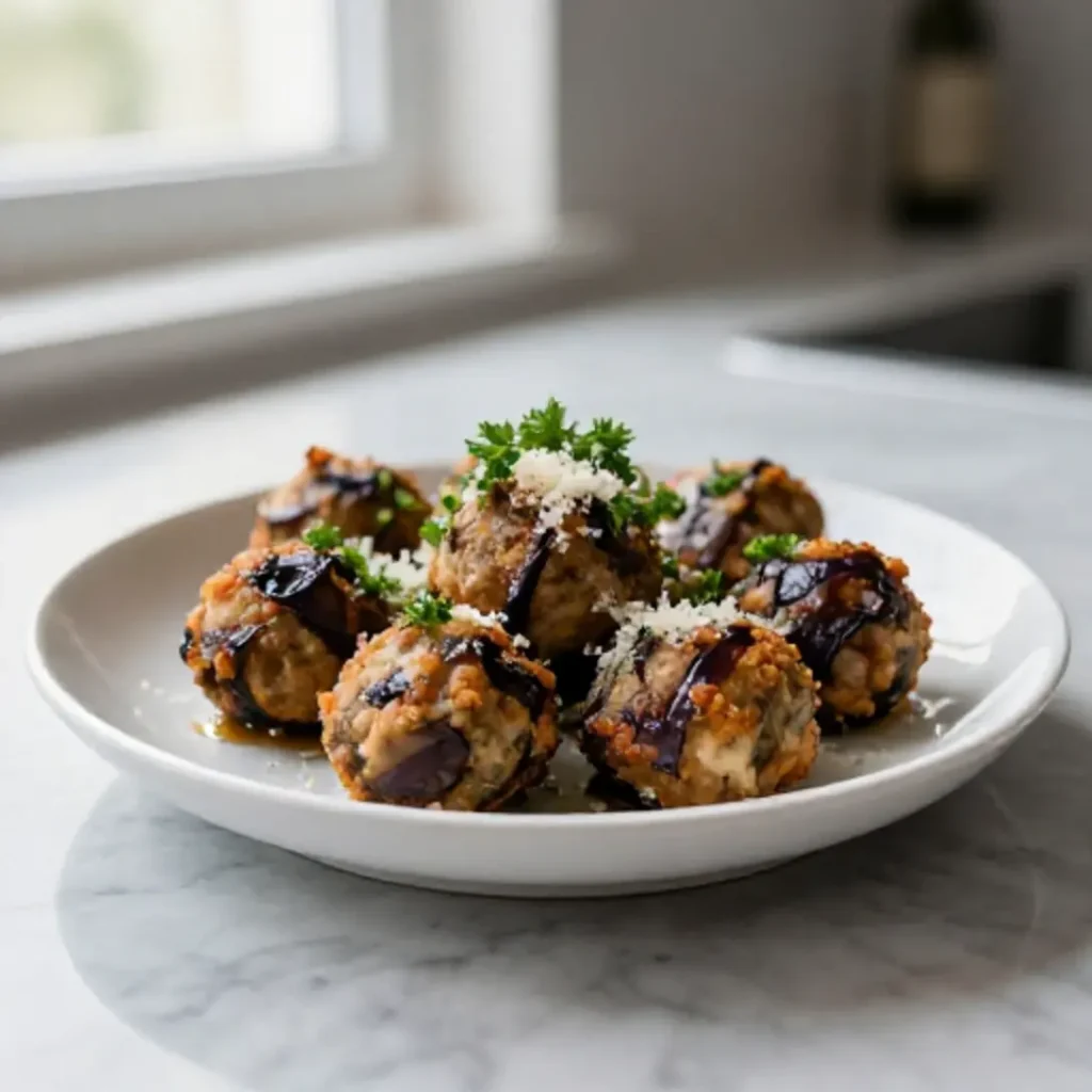 Ricetta di polpette di melanzane in friggitrice ad aria, perfette per ogni occasione.