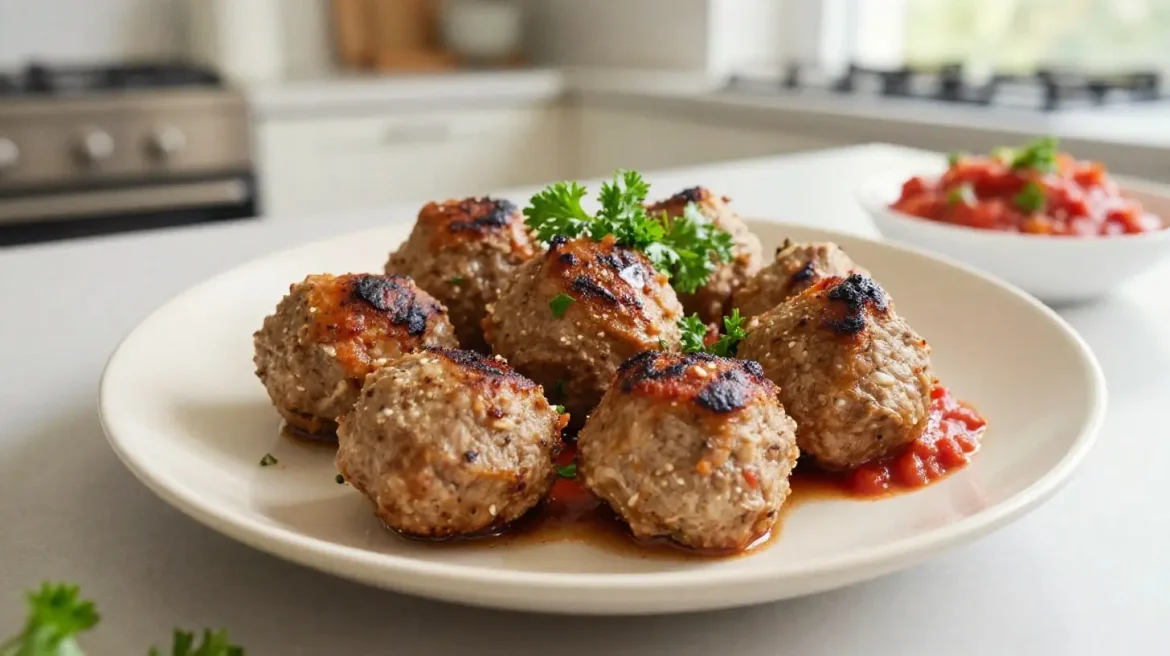 Deliziose polpette di tacchino preparate nella friggitrice ad aria per un pasto sano e gustoso.