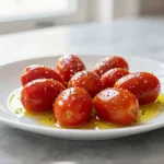 Deliziosi pomodorini confit preparati in friggitrice ad aria.