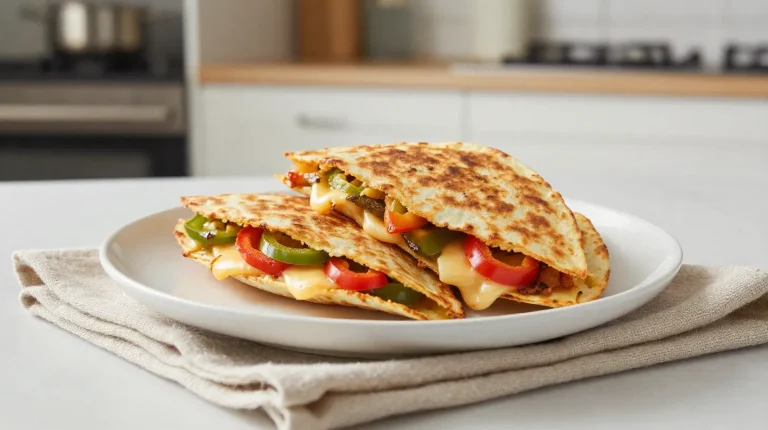 Deliziose quesadilla preparate in friggitrice ad aria, perfette per una cena veloce.
