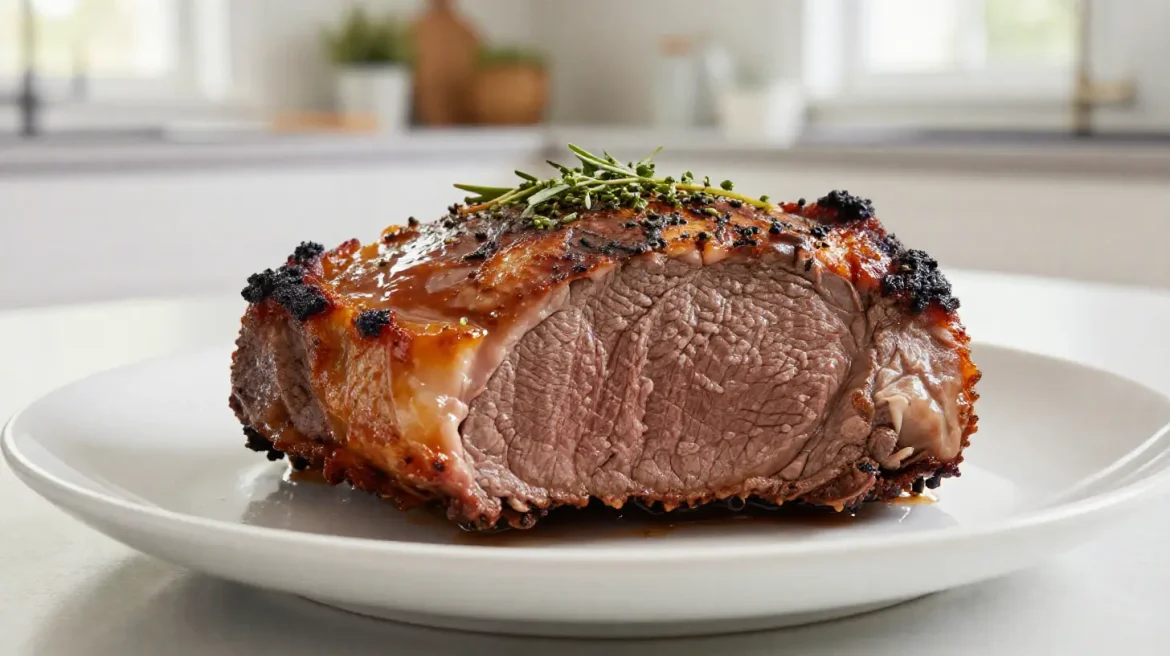 Delizioso roast beef cucinato in friggitrice ad aria, tenero e saporito.