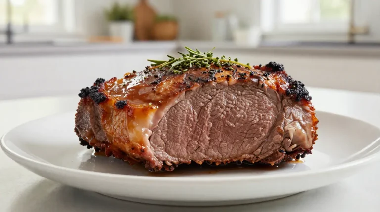 Delizioso roast beef cucinato in friggitrice ad aria, tenero e saporito.
