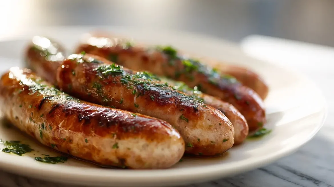 Salsiccia cotta in friggitrice ad aria per un pasto delizioso e sano.