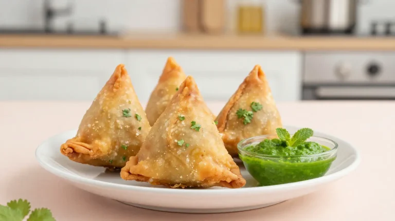 Deliziose samosa croccanti cotte nella friggitrice ad aria.