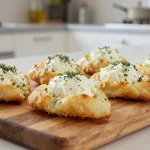 Deliziosa scaccia cotta nella friggitrice ad aria con ripieno saporito.