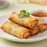Deliziosi spring rolls preparati nella friggitrice ad aria, leggeri e croccanti.