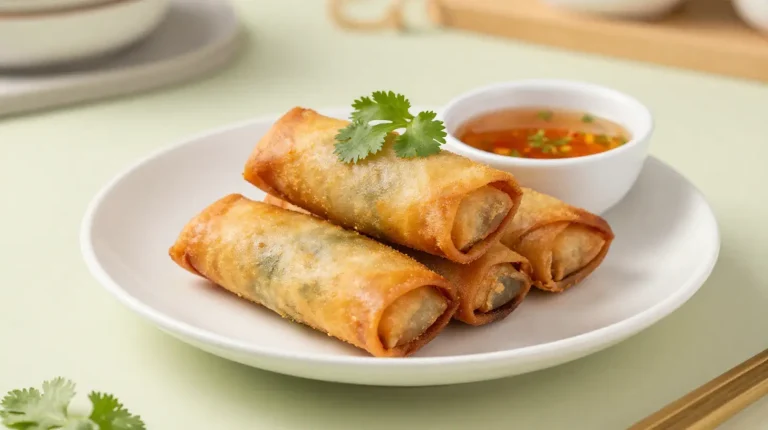 Deliziosi spring rolls preparati nella friggitrice ad aria, leggeri e croccanti.