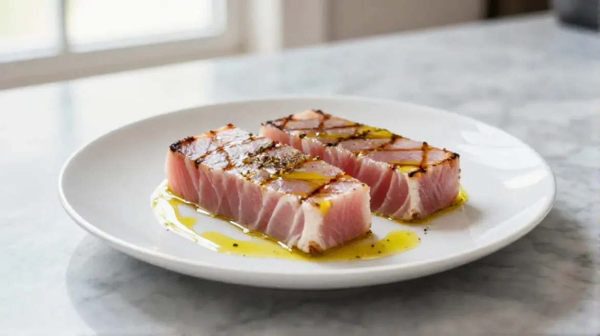 Ricetta del tonno in friggitrice ad aria, facile e veloce.