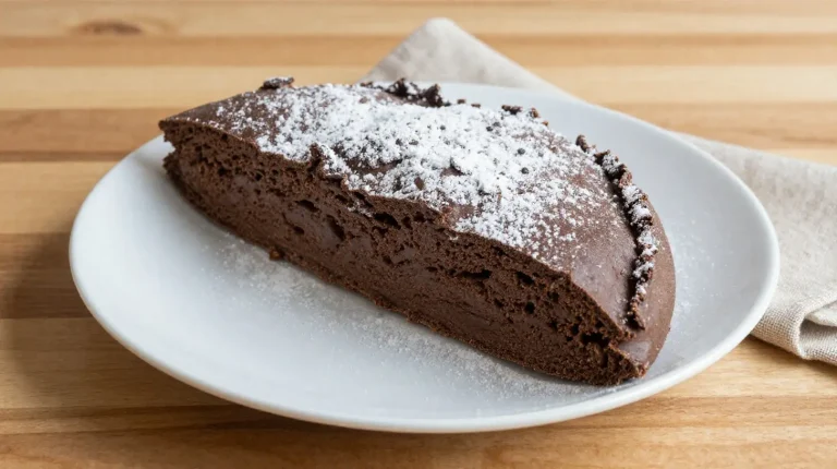 Deliziosa torta caprese cotta nella friggitrice ad aria con cioccolato fondente.