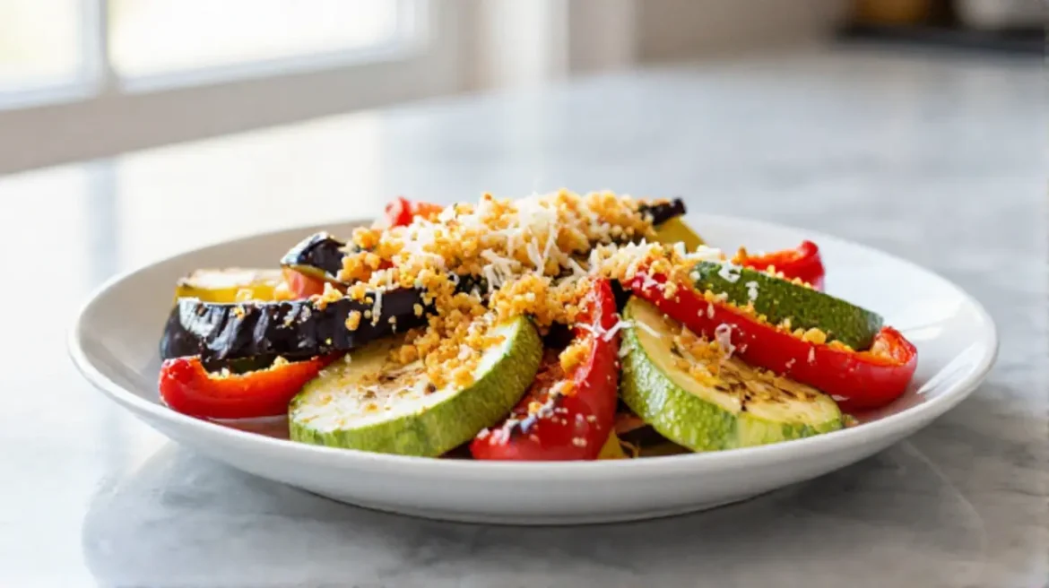 Verdure gratinate con friggitrice ad aria Deliziose verdure gratinate in friggitrice ad aria.