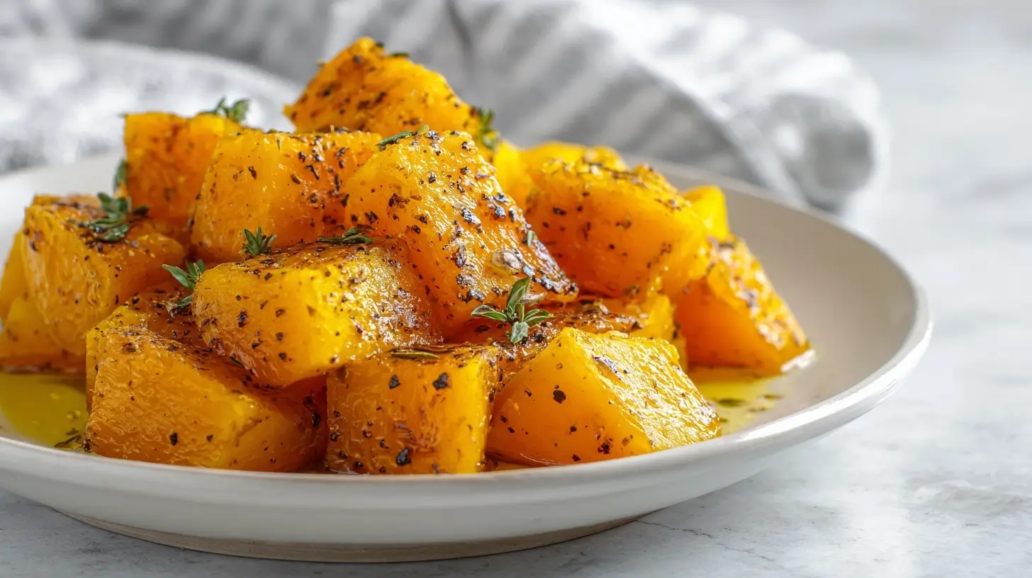 Deliziosa zucca cucinata in friggitrice ad aria.